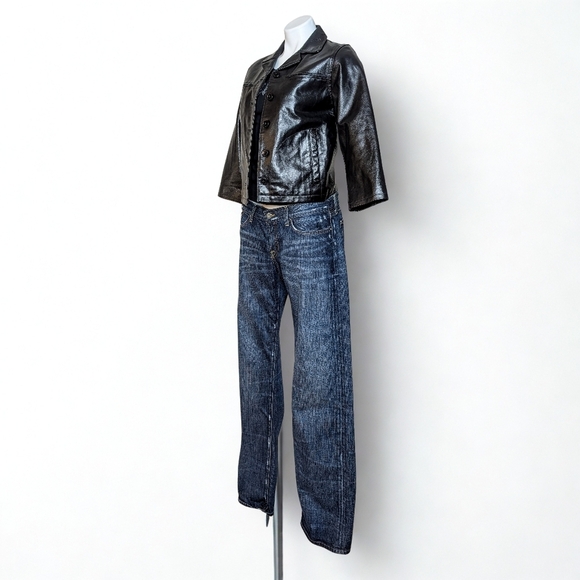 Vintage Y2K The Gap Women's‎ Black Genuine Leather Jacket Size Medium - Picture 4 of 15